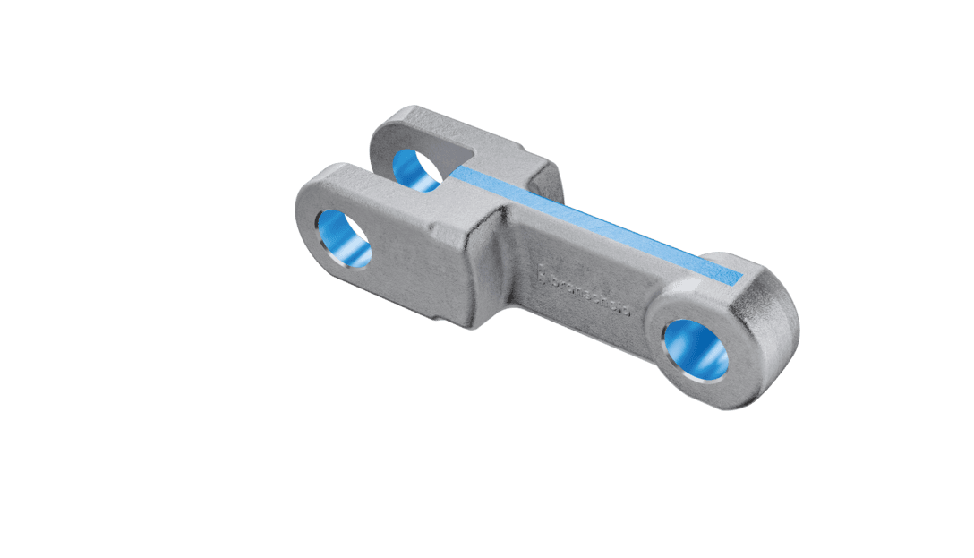 Typical wear areas on the chain link