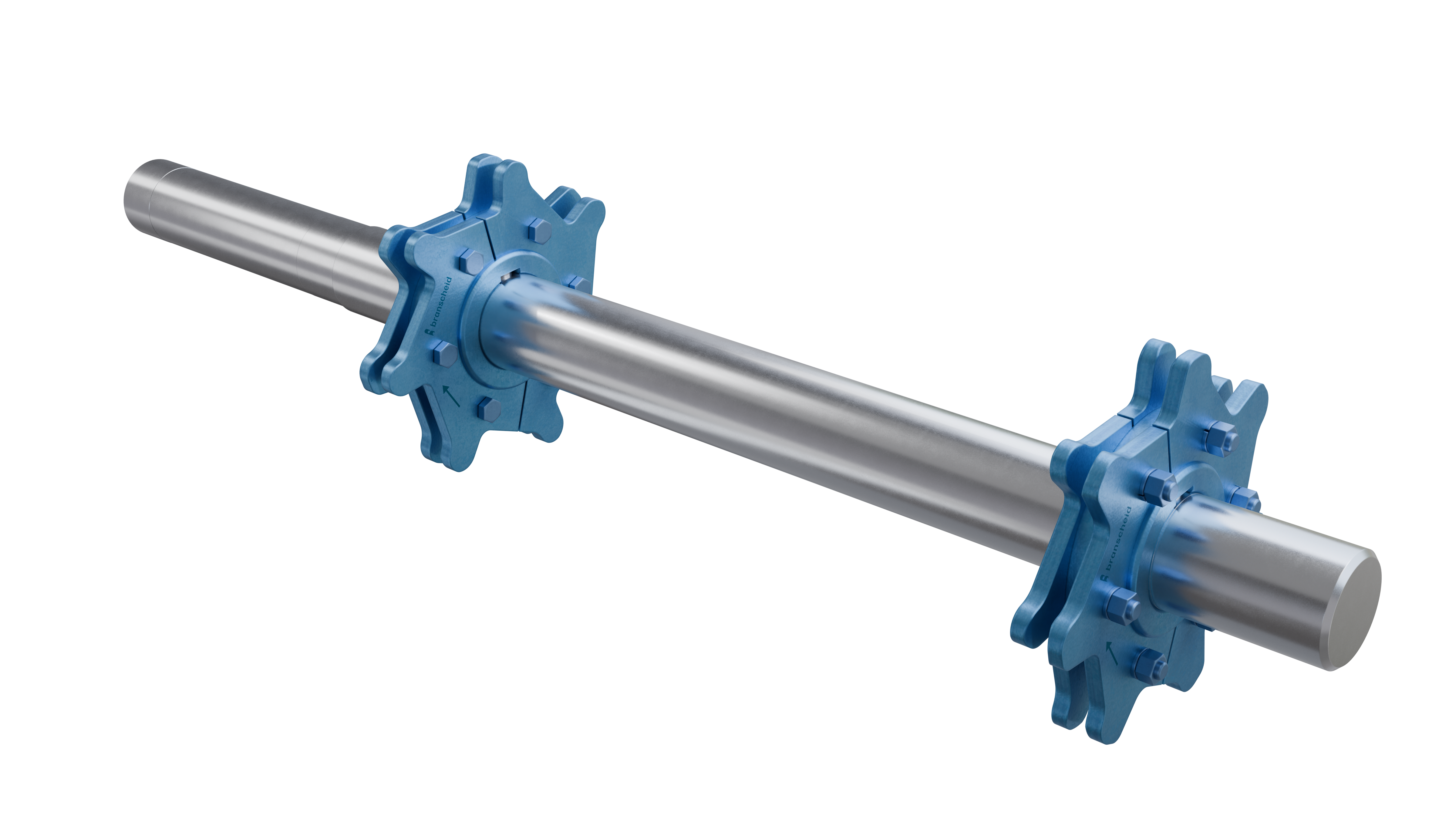 Zweistrang Antriebswelle mit zwei Kettenrädern für einen mechanischen Kettenantrieb